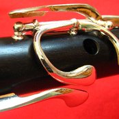 Close up of Long F-Natural key, G-Sharp key, B-Flat Lever and C-Natural key