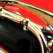 Close up of G-Sharp key and B-Flat Lever underneath the C-Natural Key on the flute main body