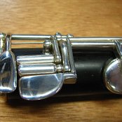 B-Foot, African Blackwood with Sterling SIlver keywork, Keycups are hand-made and soldered onto silver castings, Stainless steel rod-screws and blue steel needle springs, the Eb post is soldered onto the ferrul e which is held by locking screws